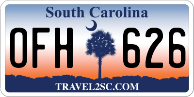 SC license plate OFH626