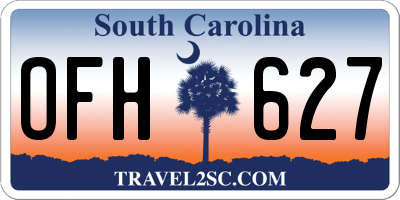 SC license plate OFH627