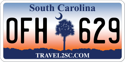 SC license plate OFH629