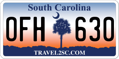 SC license plate OFH630