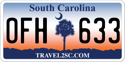 SC license plate OFH633
