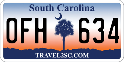 SC license plate OFH634