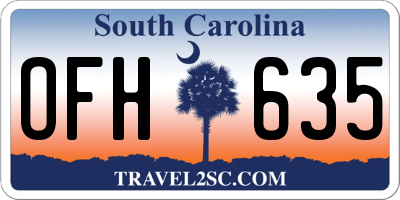 SC license plate OFH635