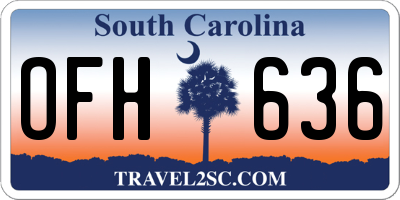 SC license plate OFH636