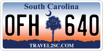 SC license plate OFH640