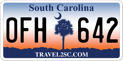 SC license plate OFH642