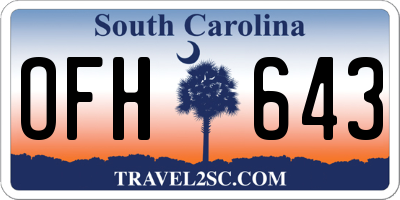 SC license plate OFH643
