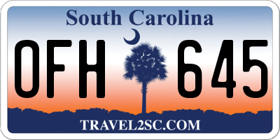 SC license plate OFH645