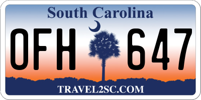 SC license plate OFH647