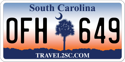 SC license plate OFH649