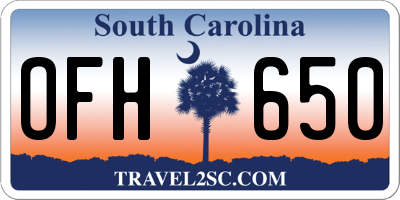 SC license plate OFH650