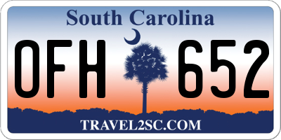 SC license plate OFH652