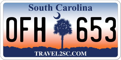 SC license plate OFH653