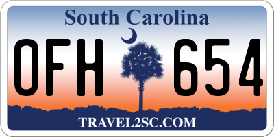 SC license plate OFH654