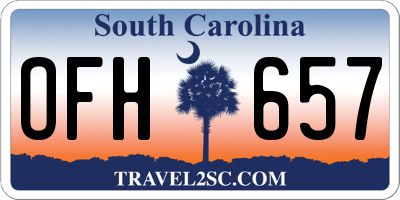 SC license plate OFH657