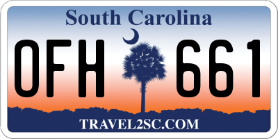 SC license plate OFH661