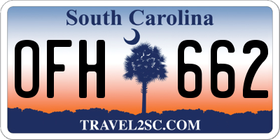 SC license plate OFH662