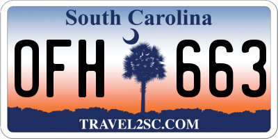 SC license plate OFH663