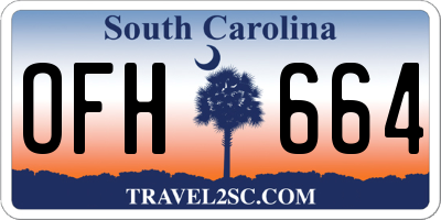 SC license plate OFH664