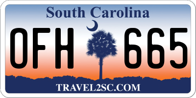 SC license plate OFH665