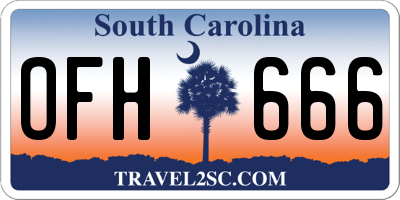 SC license plate OFH666