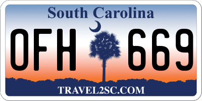 SC license plate OFH669