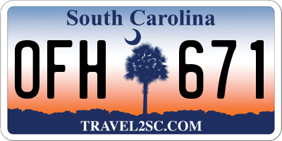 SC license plate OFH671