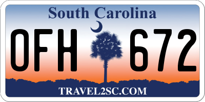 SC license plate OFH672