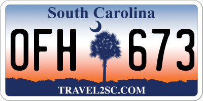 SC license plate OFH673