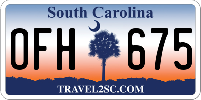 SC license plate OFH675