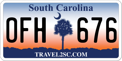 SC license plate OFH676
