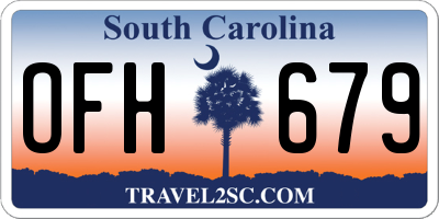 SC license plate OFH679