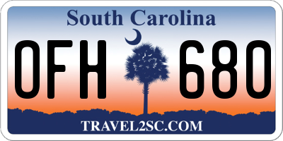 SC license plate OFH680