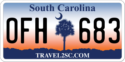 SC license plate OFH683