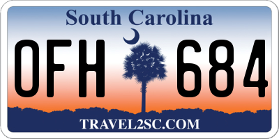 SC license plate OFH684
