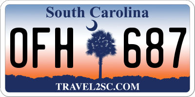 SC license plate OFH687