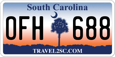 SC license plate OFH688