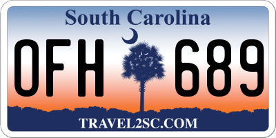 SC license plate OFH689