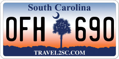 SC license plate OFH690