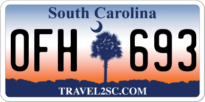 SC license plate OFH693