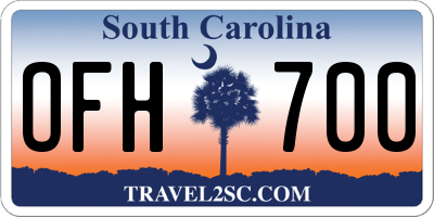 SC license plate OFH700