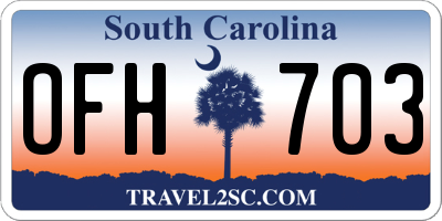 SC license plate OFH703