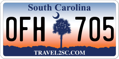 SC license plate OFH705