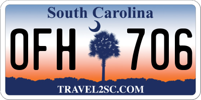 SC license plate OFH706