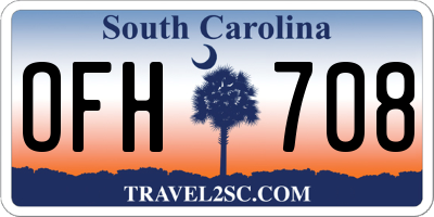 SC license plate OFH708