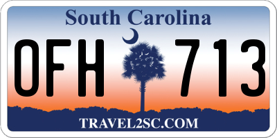 SC license plate OFH713