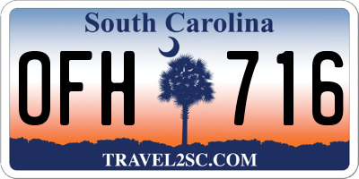 SC license plate OFH716
