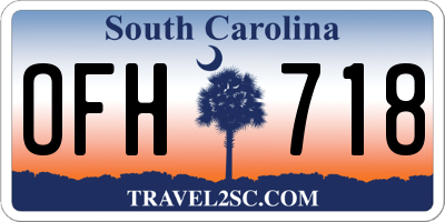 SC license plate OFH718