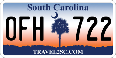 SC license plate OFH722