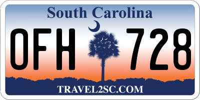 SC license plate OFH728